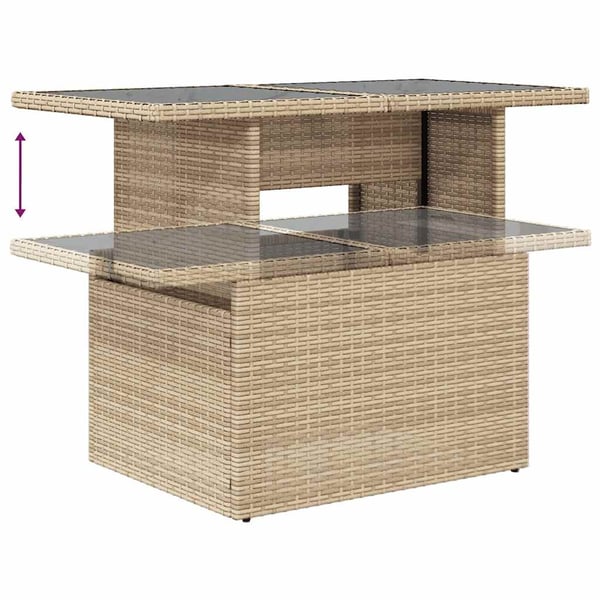vidaXL sofasæt til haven 8 dele med hynder polyrattan beige