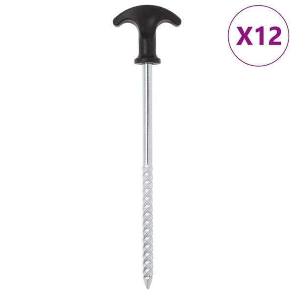 vidaXL teltpløkker 12 stk. 20 cm Ø7 mm galvaniseret stål