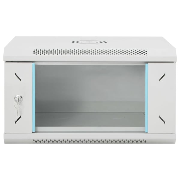 vidaXL 6U Seinäkiinnitettävä verkkolaitekaappi 19" IP20 53x40x30 cm