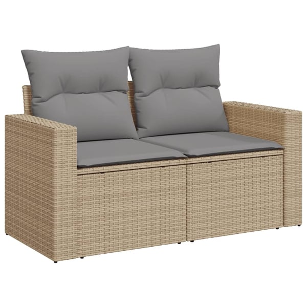 vidaXL sofasæt til haven 6 dele med hynder polyrattan beige