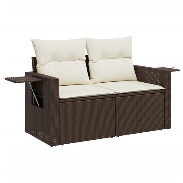 vidaXL sofasæt til haven 8 dele med hynder polyrattan brun