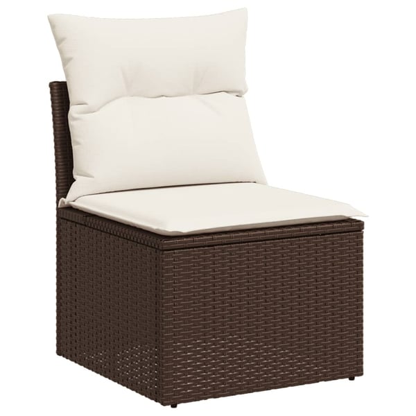vidaXL sofasæt til haven 8 dele med hynder polyrattan brun