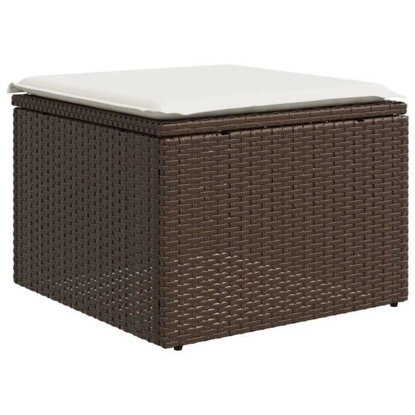vidaXL sofasæt til haven 8 dele med hynder polyrattan brun