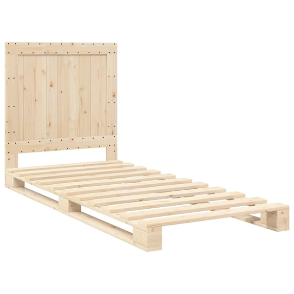vidaXL sengeramme med sengegavl 90x200 cm massivt fyrretræ