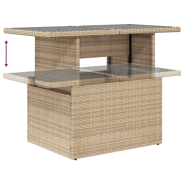 vidaXL sofasæt til haven 7 dele med hynder polyrattan beige