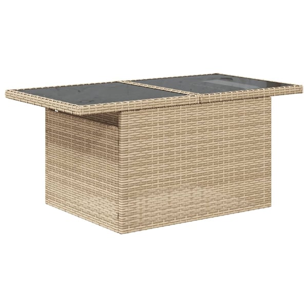 vidaXL sofasæt til haven 7 dele med hynder polyrattan beige