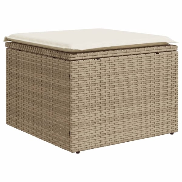 vidaXL Soffgrupp för trädgården med dynor 9 delar beige konstrotting