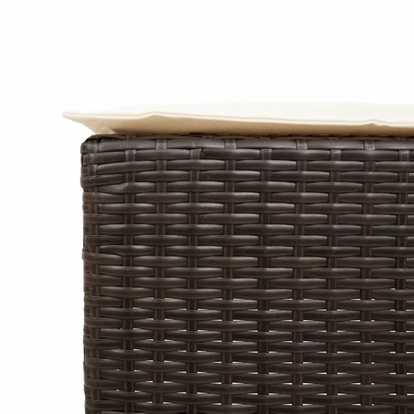 vidaXL udendørs barstole med hynder 2 stk. polyrattan brun