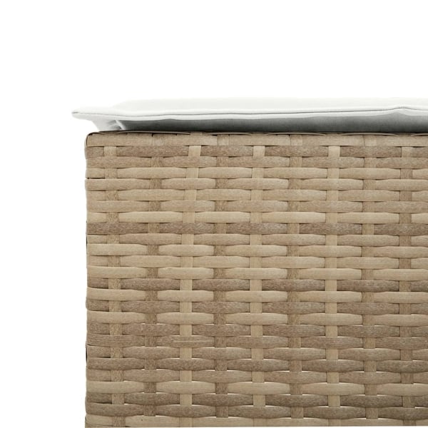vidaXL udendørs barstole med hynder 2 stk. polyrattan beige