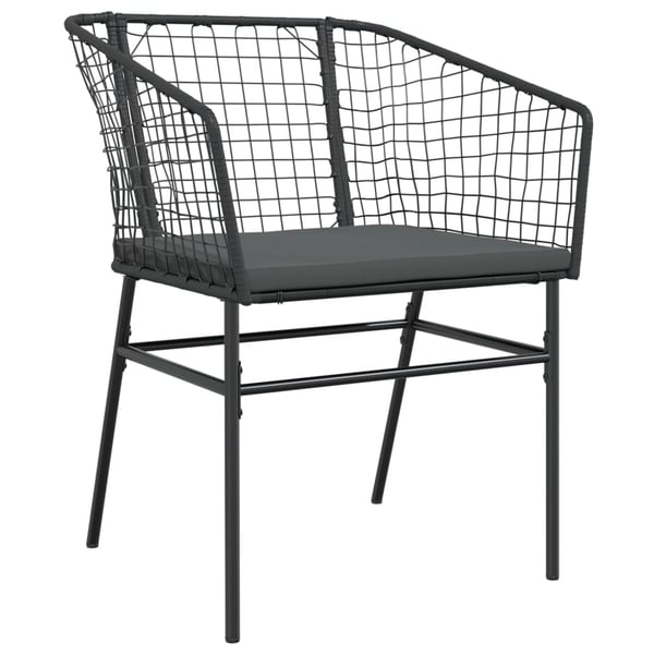 vidaXL havestole 2 stk. med hynder polyrattan sort