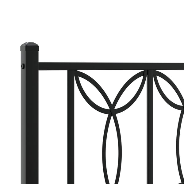 vidaXL Sengeramme i metall med hodegavl svart 140x190 cm
