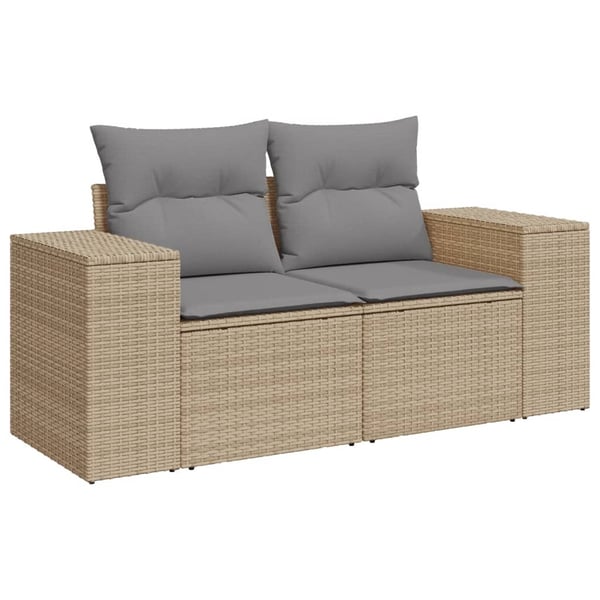 vidaXL sofasæt til haven 8 dele med hynder polyrattan beige