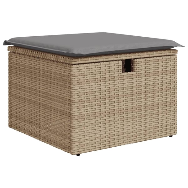 vidaXL sofasæt til haven 6 dele med hynder polyrattan beige