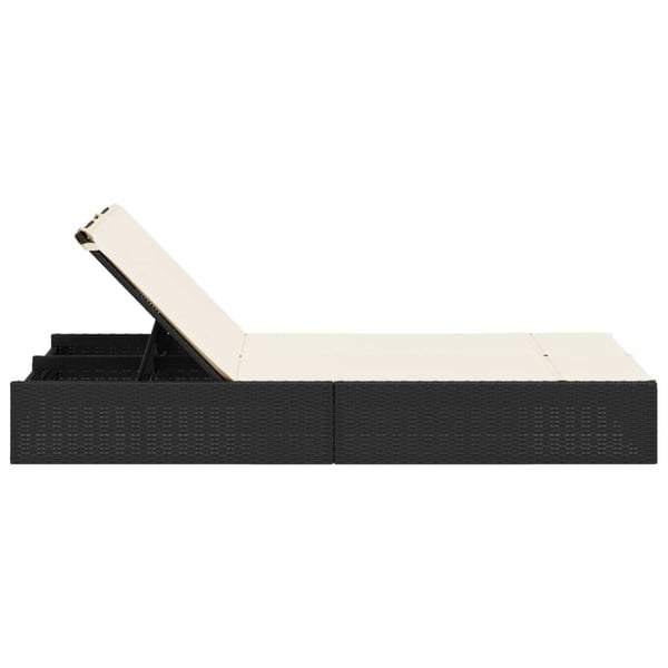 vidaXL dobbelt loungesofa med hynder polyrattan sort