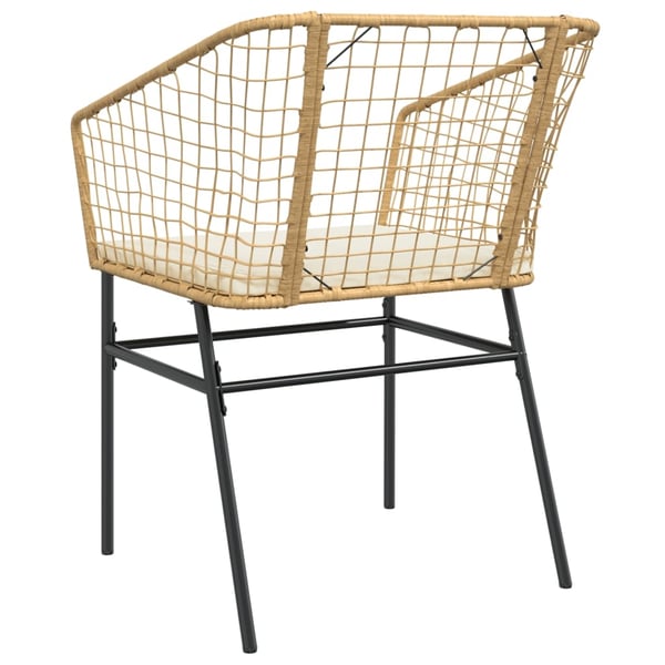 vidaXL havestole 2 stk. med hynder polyrattan brun