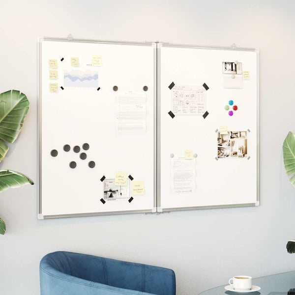 vidaXL magnetisk whiteboard 100x80x1,7 cm foldbart aluminium