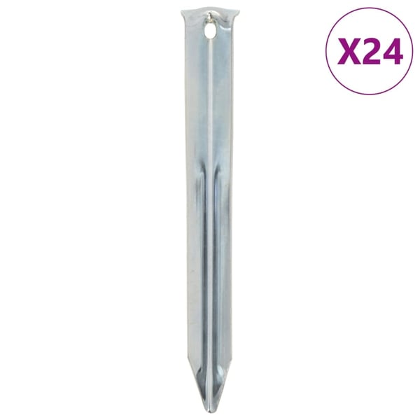 vidaXL Teltplugger 24 stk 17 cm Ø20 mm galvanisert stål