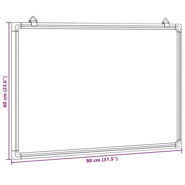 vidaXL Magnetisk tavle 80x60x1,7 cm aluminium