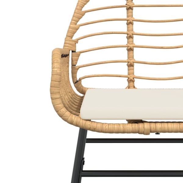 vidaXL havestole 2 stk. med hynder polyrattan brun