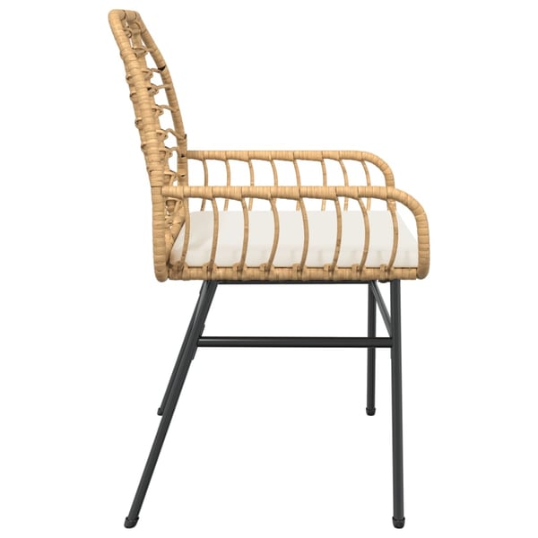 vidaXL havestole 2 stk. med hynder polyrattan brun