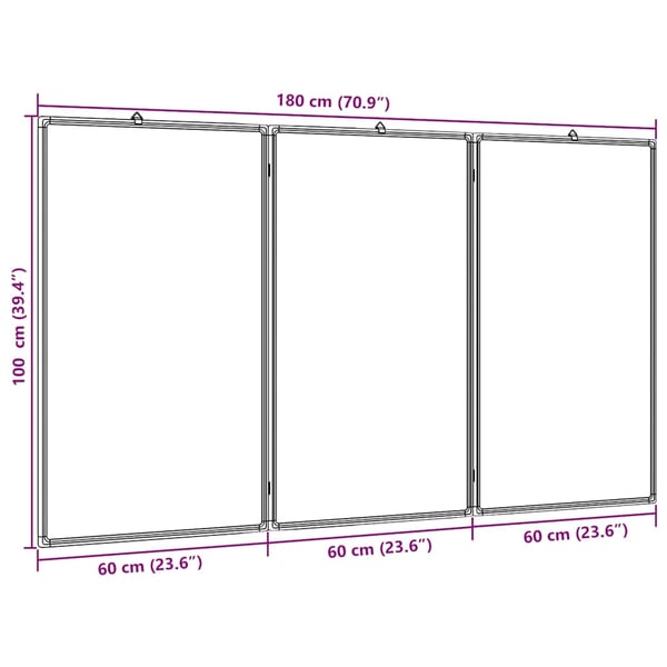 vidaXL Magnetisk tavle sammenleggbar 180x100x1,7 cm aluminium
