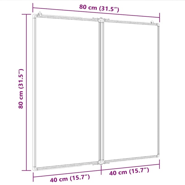 vidaXL Magnetisk tavle 80x80x1,7 cm aluminium