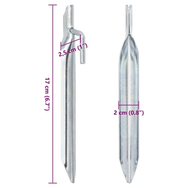 vidaXL Teltplugger 24 stk V-formet 17 cm Ø20 mm galvanisert stål