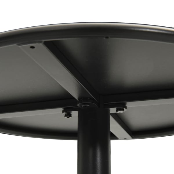 vidaXL havebord Ø50x72 cm rund stål sort
