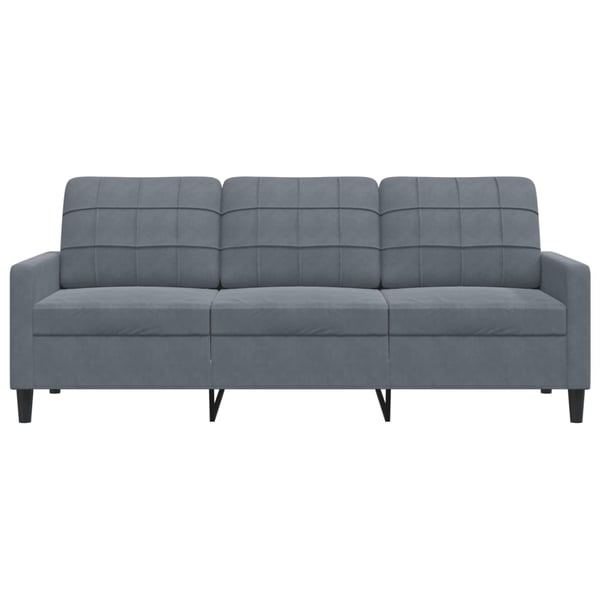 vidaXL 3-personers sofa 180 cm fløjl mørkegrå