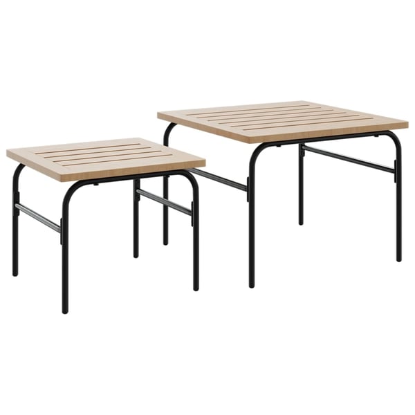 vidaXL Stablebare salongbord 2 stk brun og svart stål
