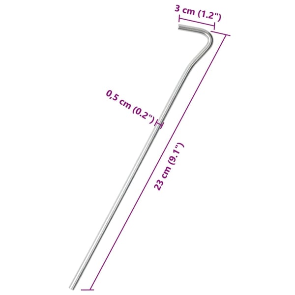 vidaXL Teltplugger 50 stk 23 cm Ø5 mm galvanisert stål
