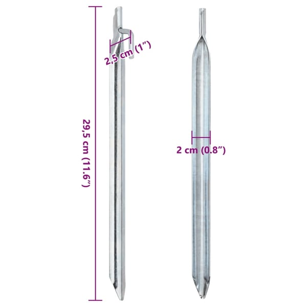 vidaXL Teltplugger 24 stk V-formet 29,5 cm Ø20 mm galvanisert stål