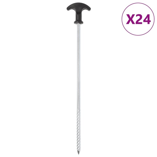 vidaXL teltpløkker 24 stk. 30 cm Ø7 mm galvaniseret stål