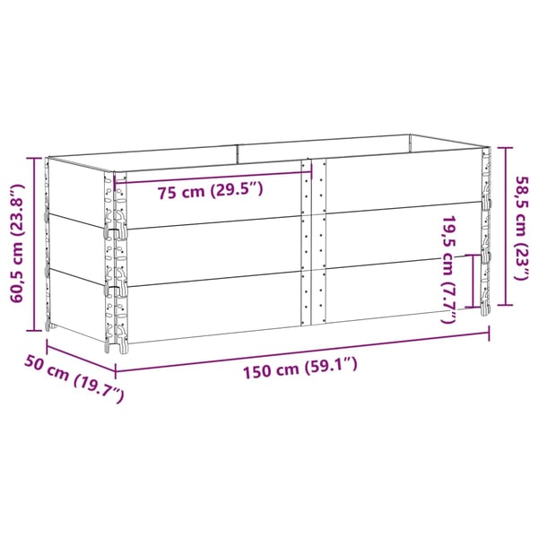 vidaXL Pallekarmer 3 stk 150x50 cm heltre furu