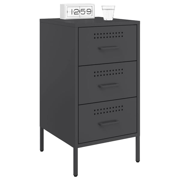 vidaXL sengebord 36x39x68 cm stål sort