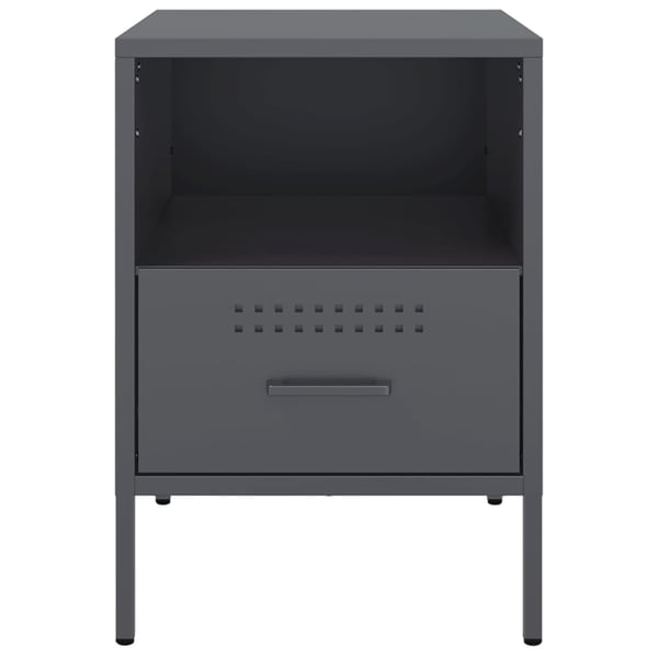 vidaXL sengeborde 2 stk. 36x39x50,5 cm stål antracitgrå