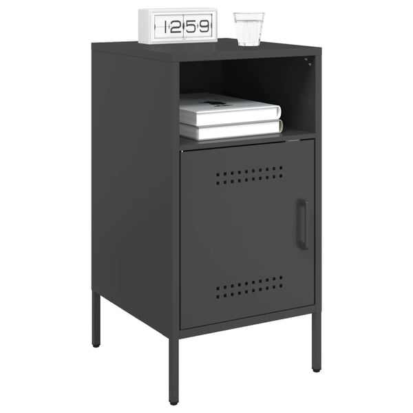 vidaXL sengeborde 2 stk. 36x39x68 cm stål sort