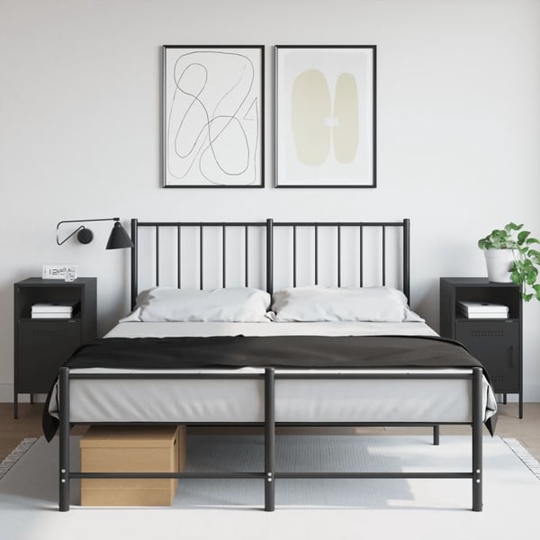 vidaXL sengeborde 2 stk. 36x39x68 cm stål sort