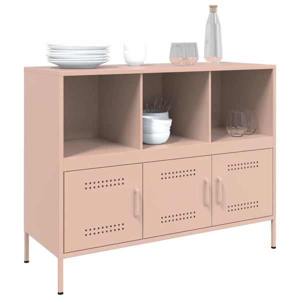 vidaXL Skjenker rosa 100,5x39x79 cm stål