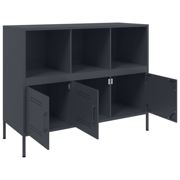 vidaXL Skjenk antrasitt 100,5x39x79 cm stål