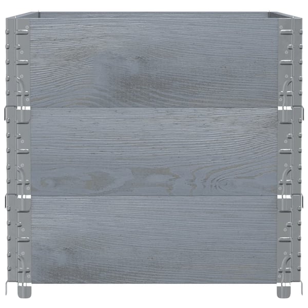 vidaXL Pallekarmer 3 stk grå 80x60 cm heltre furu