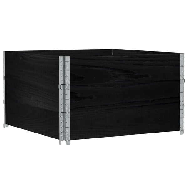vidaXL Pallekarmer 3 stk svart 100x100 cm heltre furu