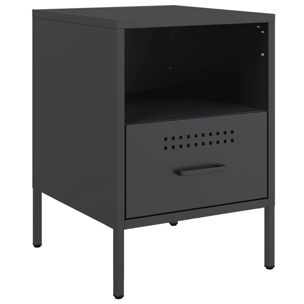 vidaXL sengeborde 2 stk. 36x39x50,5 cm stål sort