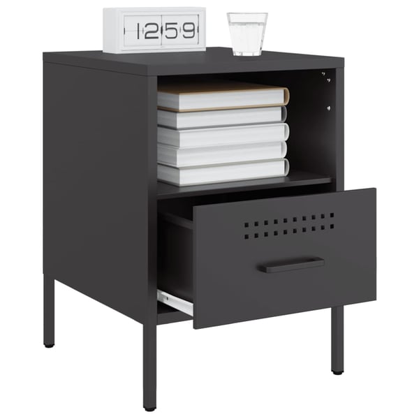 vidaXL sengeborde 2 stk. 36x39x50,5 cm stål sort