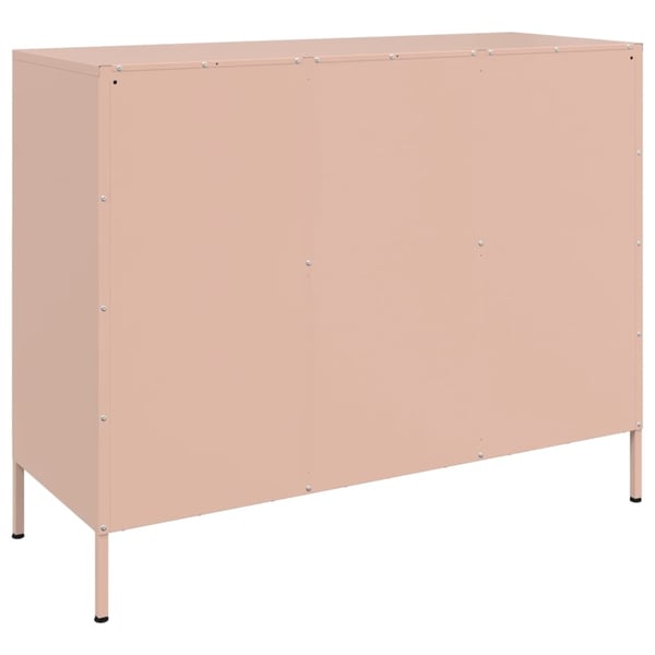 vidaXL skab 100,5x39x79 cm stål lyserød