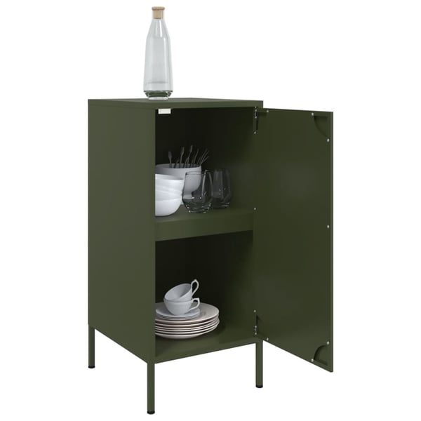 vidaXL Skjenker 2 stk olivengrønn 36x39x79 cm stål