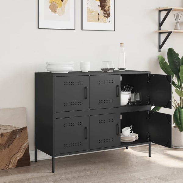 vidaXL skab 100,5x39x79 cm stål sort