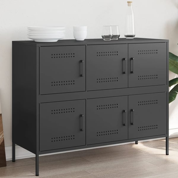 vidaXL skab 100,5x39x79 cm stål sort