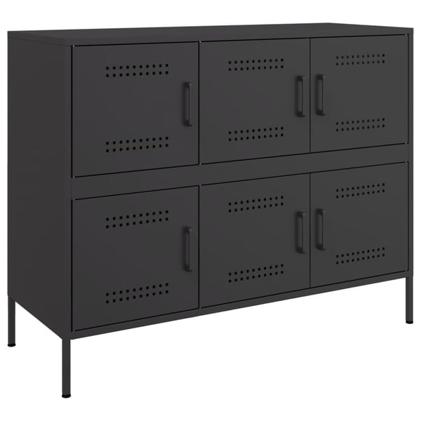 vidaXL skab 100,5x39x79 cm stål sort