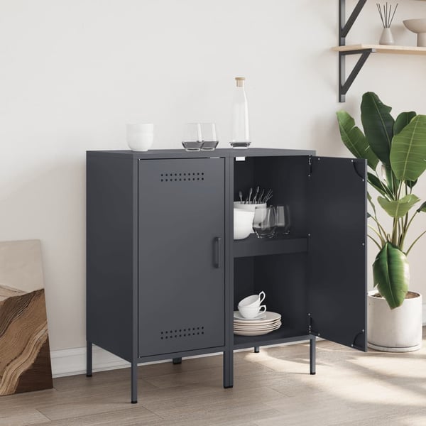 vidaXL Skjenker 2 stk antrasitt 36x39x79 cm stål